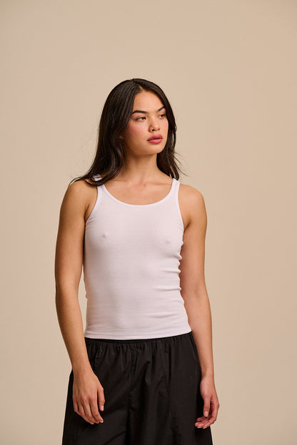 Tully - Cotton Strappy Vest in White