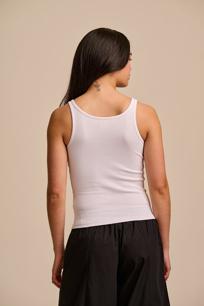 Tully - Cotton Strappy Vest in White