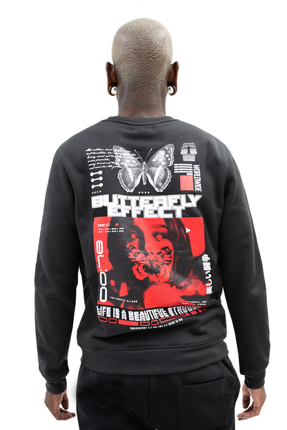Men's Butterfly Effect Long Sleeve Graphic Crewneck Sweatshirt