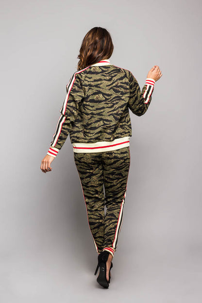 Tiger Print Track Suit Set