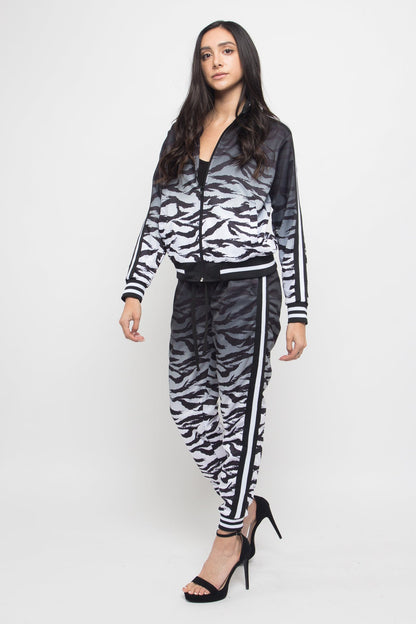 Ombre Gradient Tiger Stripe Tracksuit