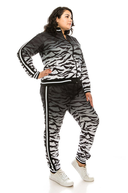 Ombre Gradient Tiger Stripe Tracksuit
