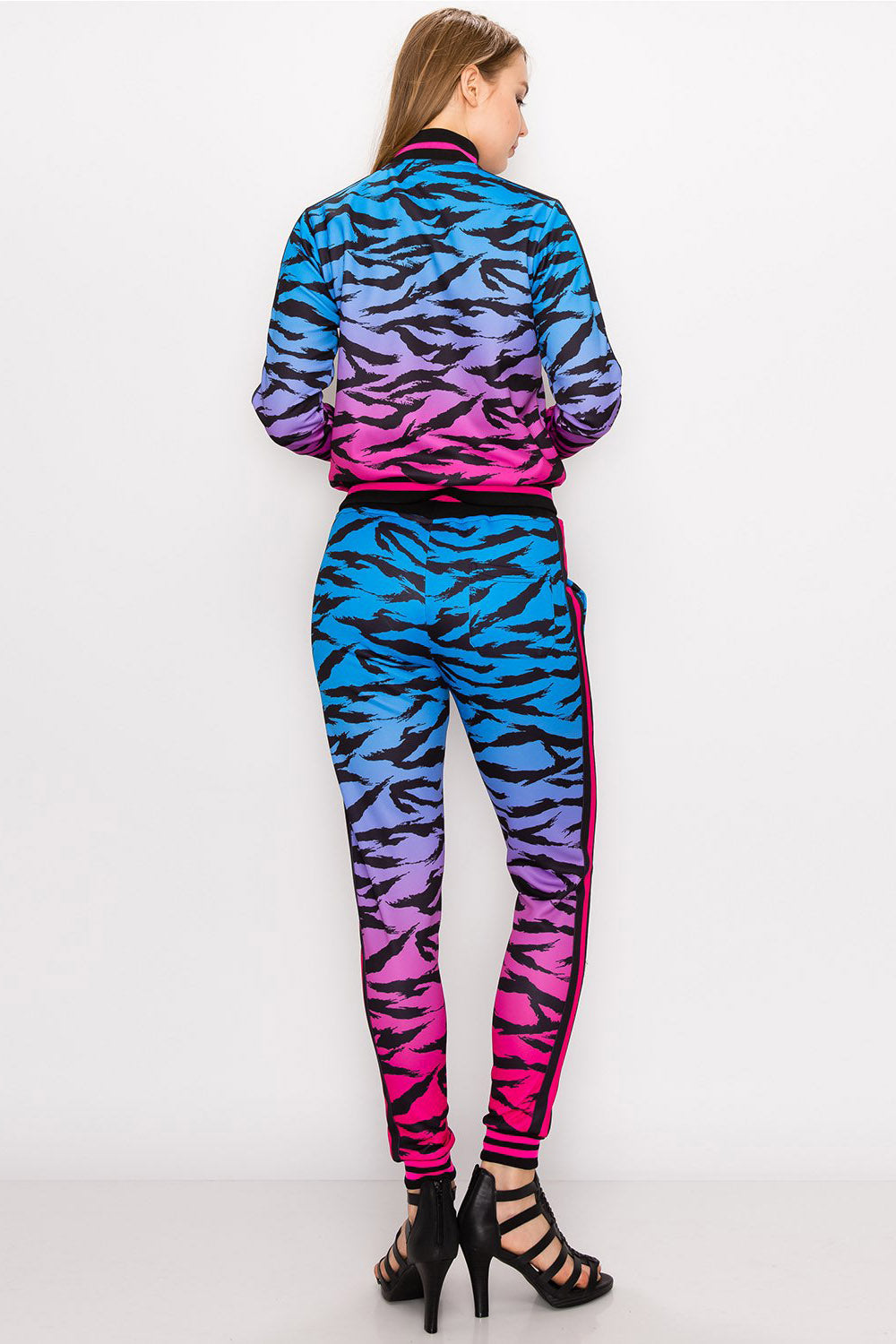Ombre Gradient Tiger Stripe Tracksuit