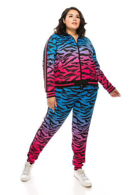 Ombre Gradient Tiger Stripe Tracksuit