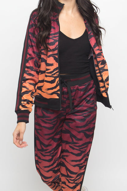 Ombre Gradient Tiger Stripe Tracksuit