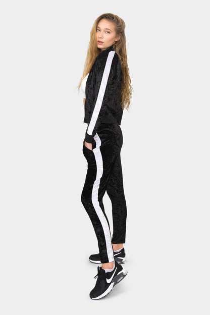 Accented Velour Velvet Track Suit