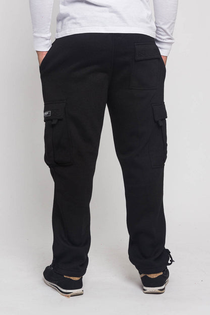 Victorious Men's Solid Fleece Heavyweight Cargo Sweat Pants