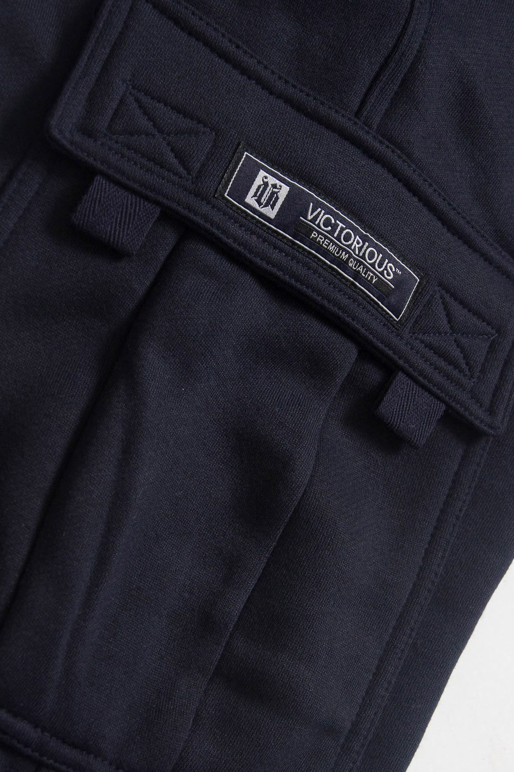 Victorious Men's Solid Fleece Heavyweight Cargo Sweat Pants