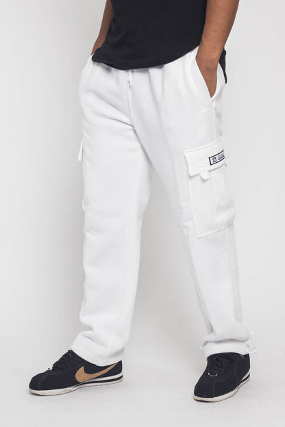 Victorious Men's Solid Fleece Heavyweight Cargo Sweat Pants