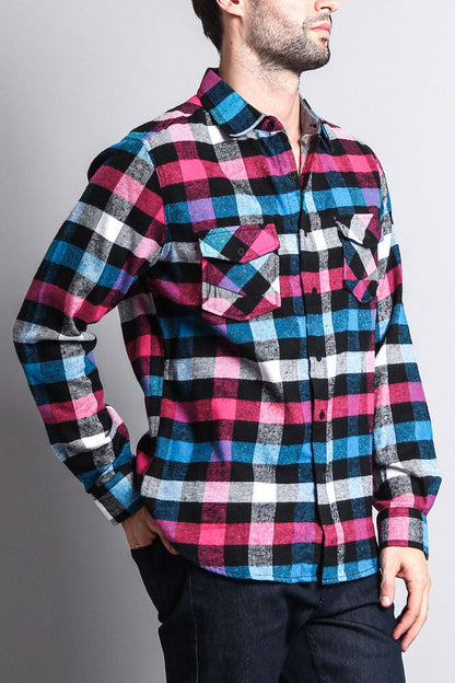 Men's Long Sleeve Woven Flannel Shirt