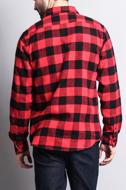 Men's Long Sleeve Woven Flannel Shirt