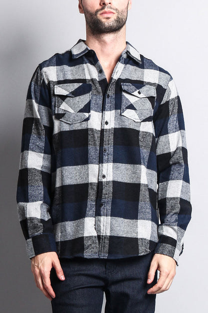 Men's Long Sleeve Woven Flannel Shirt