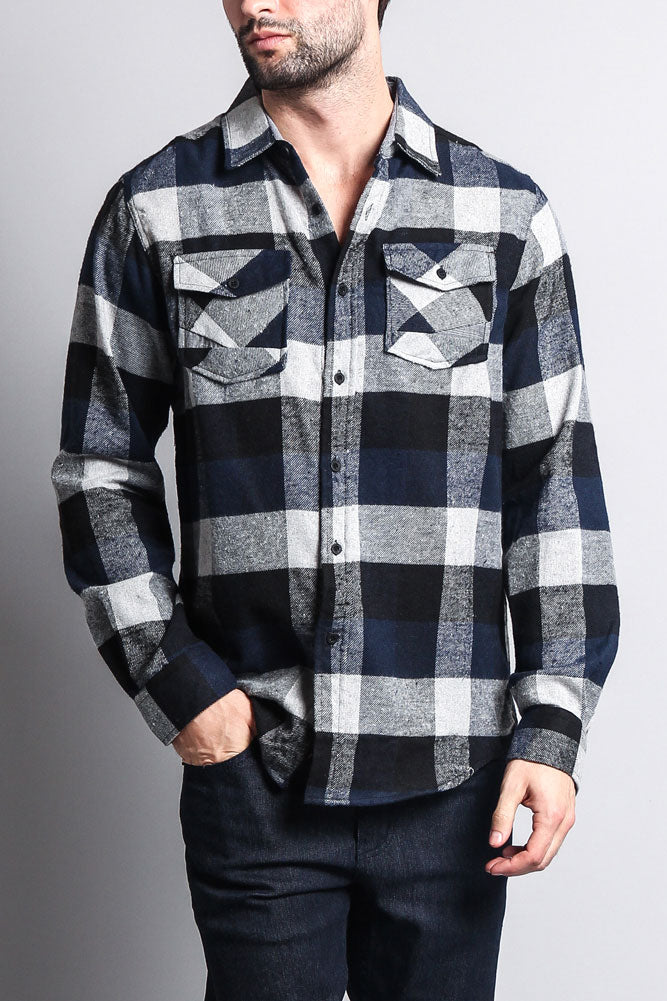 Men's Long Sleeve Woven Flannel Shirt