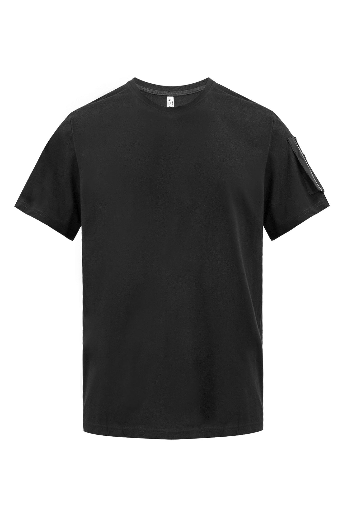 Men's Essential Sleeve Zipper Pocket Cotton T-Shirt