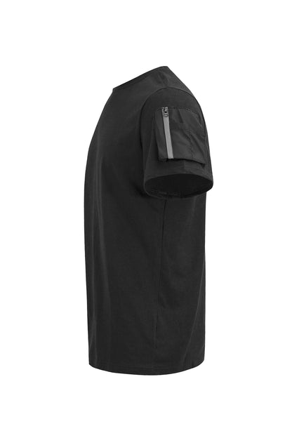 Men's Essential Sleeve Zipper Pocket Cotton T-Shirt