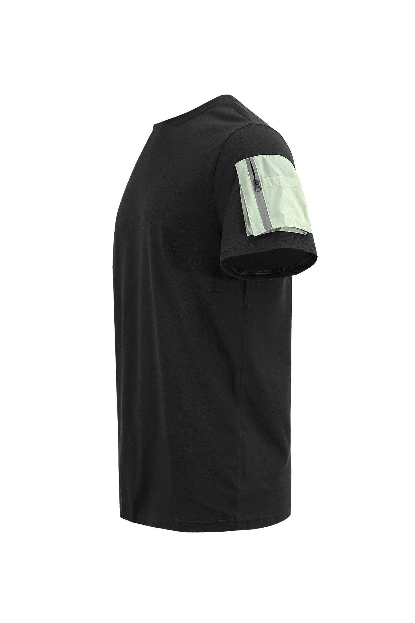 Men's Essential Sleeve Zipper Pocket Cotton T-Shirt