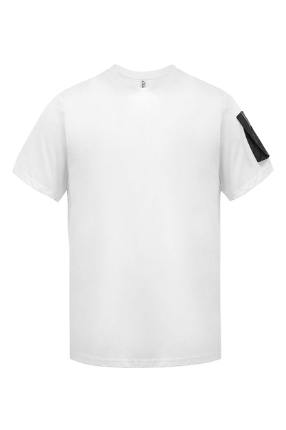 Men's Essential Sleeve Zipper Pocket Cotton T-Shirt