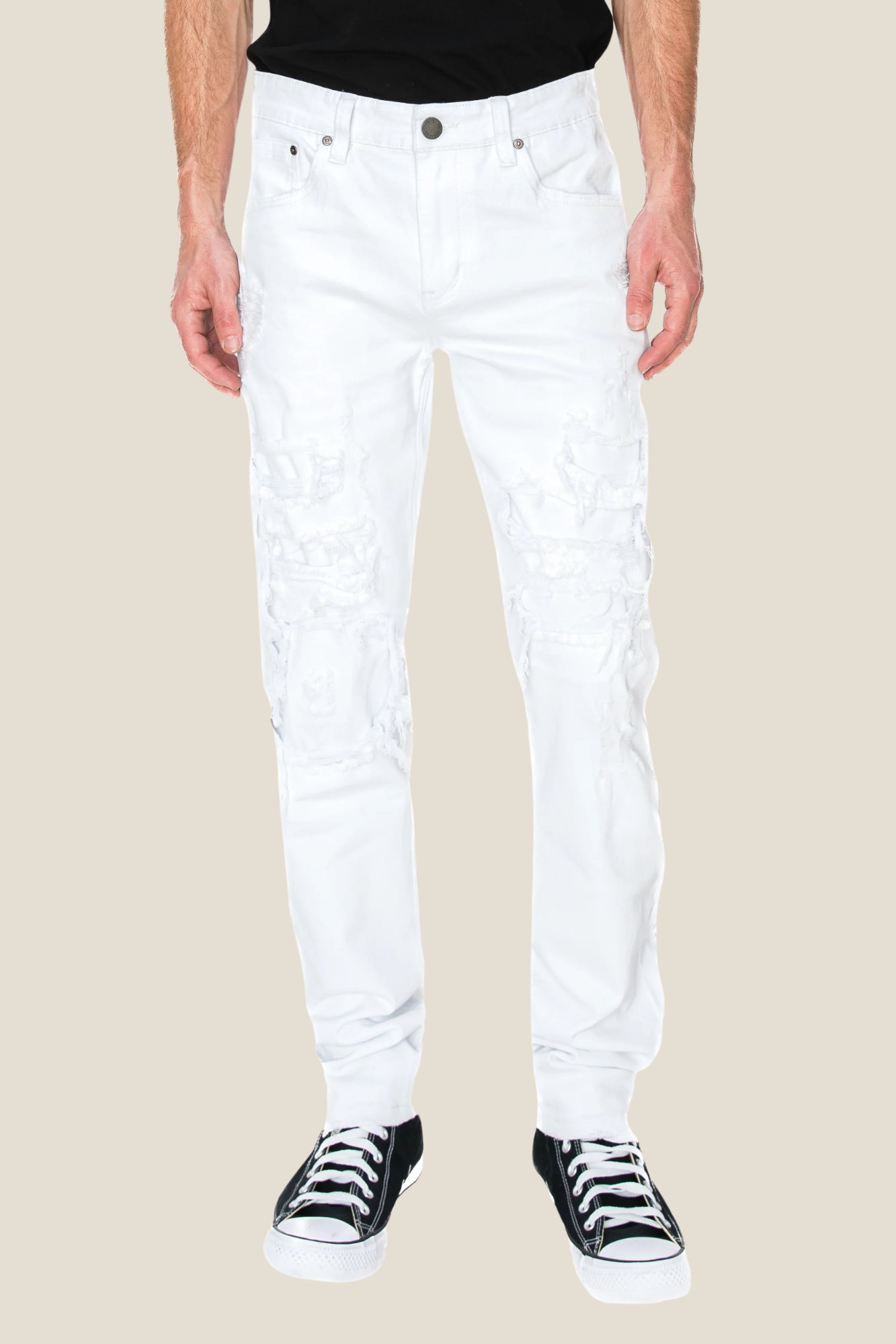 Faded Ripped Repair Denim Jeans