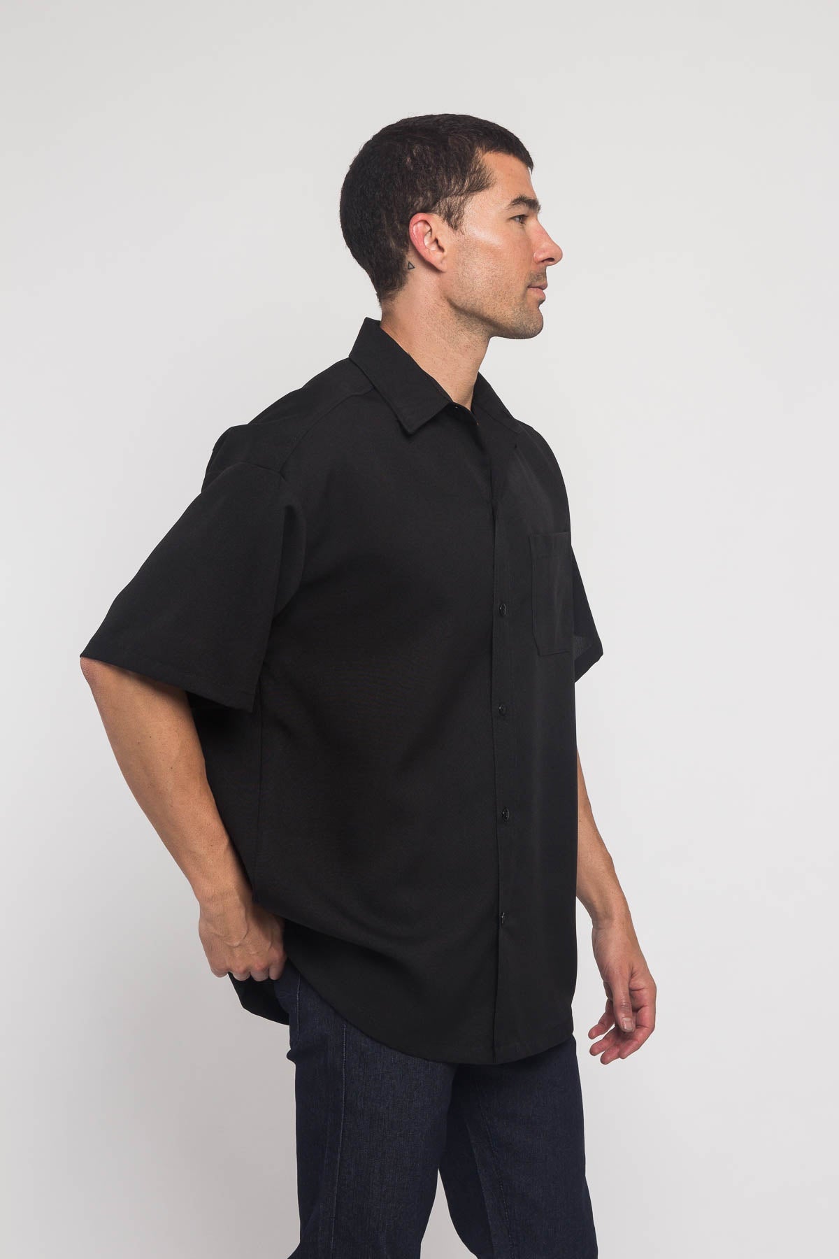 Western Casual Solid Short Sleeve Button Up Shirt