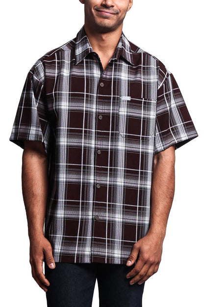 Western Casual Plaid Short Sleeve Button Up Shirt