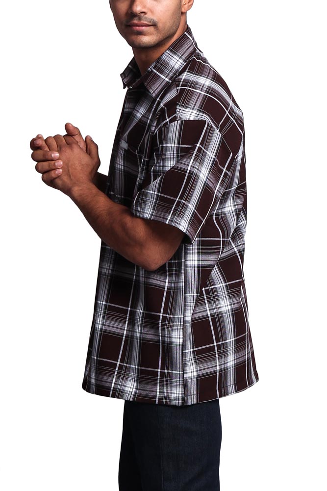 Western Casual Plaid Short Sleeve Button Up Shirt