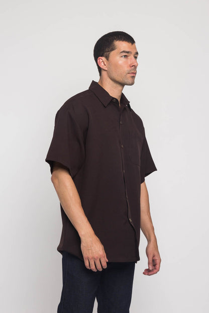 Western Casual Solid Short Sleeve Button Up Shirt