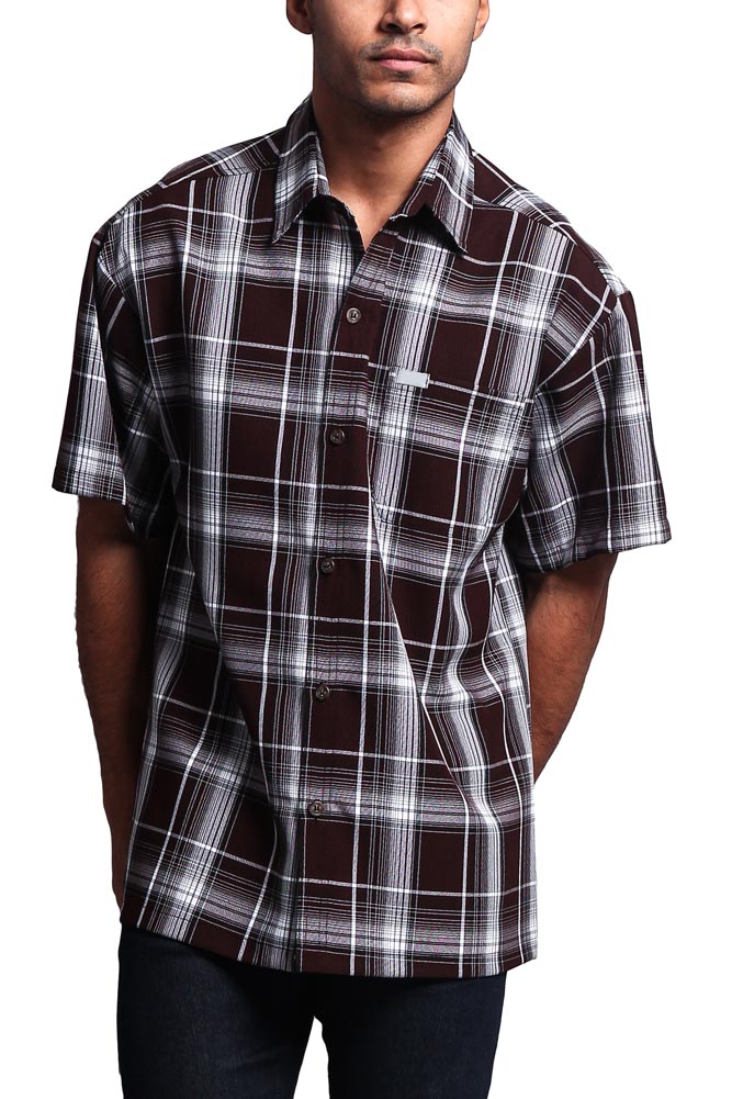 Western Casual Plaid Short Sleeve Button Up Shirt