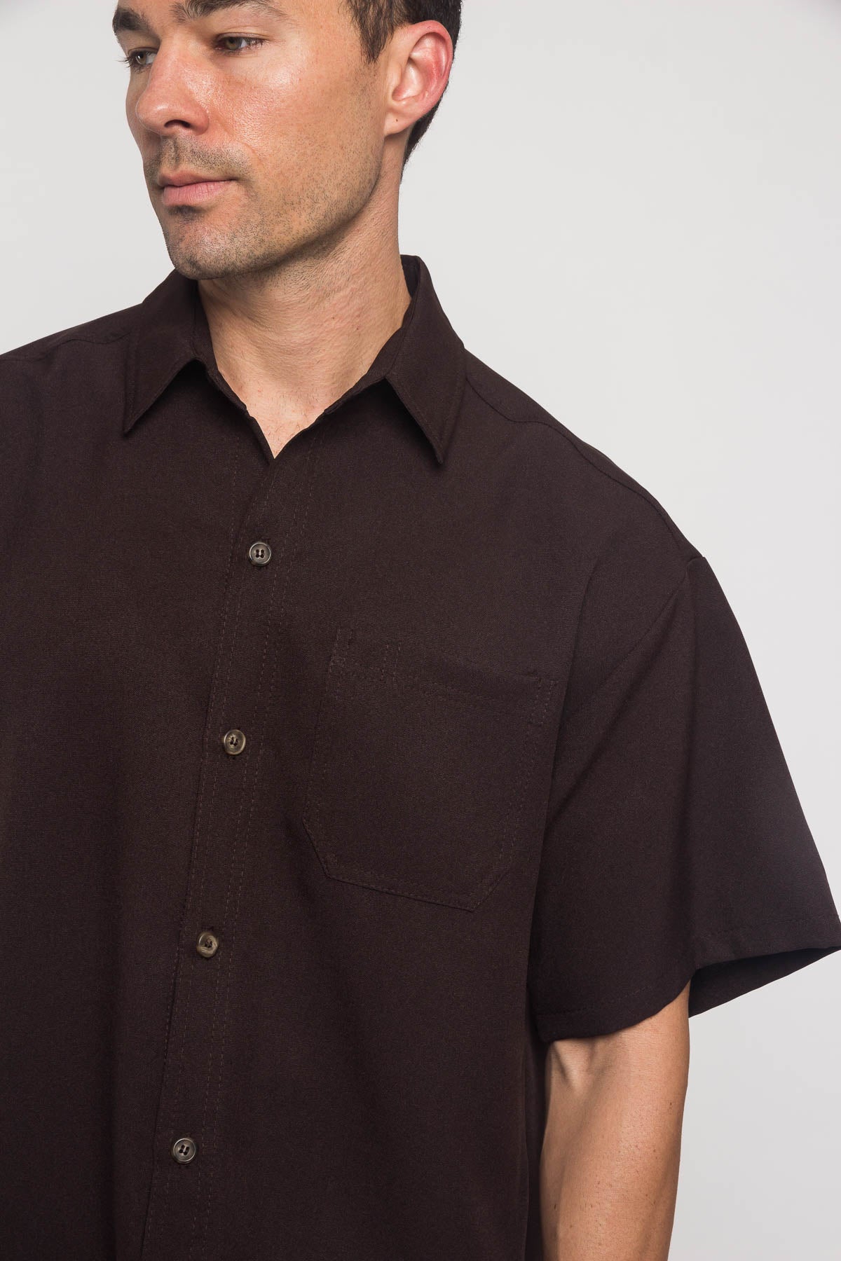 Western Casual Solid Short Sleeve Button Up Shirt