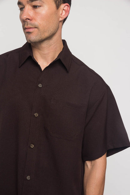 Western Casual Solid Short Sleeve Button Up Shirt