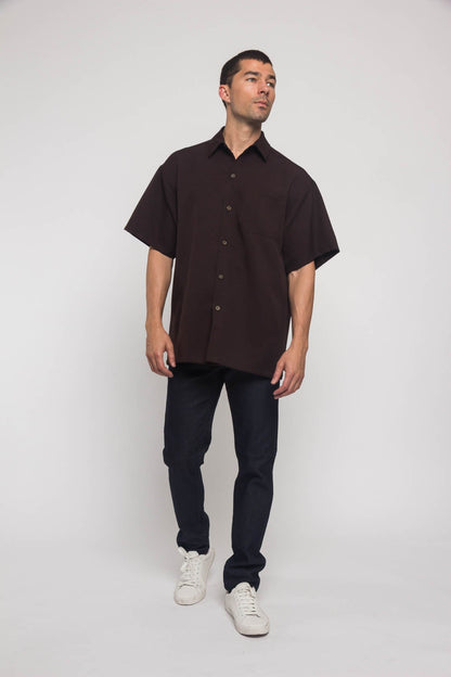 Western Casual Solid Short Sleeve Button Up Shirt