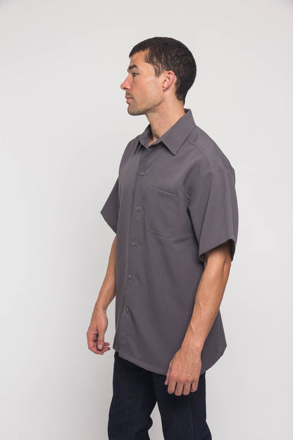 Western Casual Solid Short Sleeve Button Up Shirt
