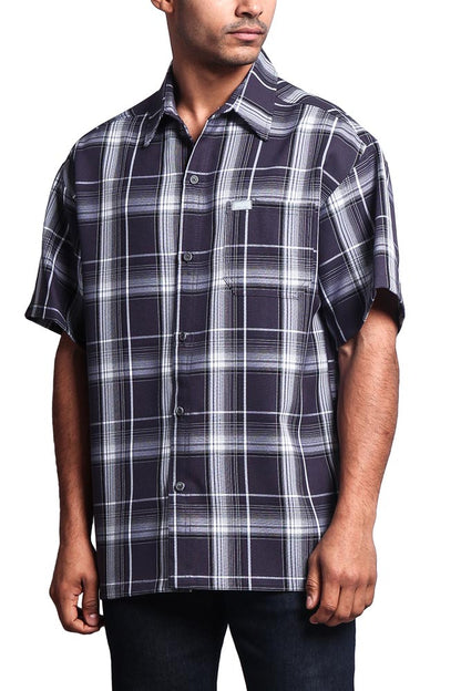 Western Casual Plaid Short Sleeve Button Up Shirt