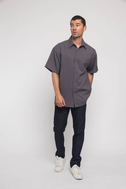 Western Casual Solid Short Sleeve Button Up Shirt