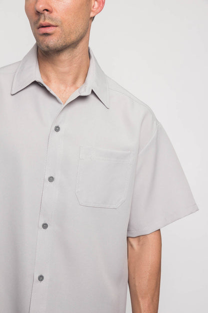 Western Casual Solid Short Sleeve Button Up Shirt