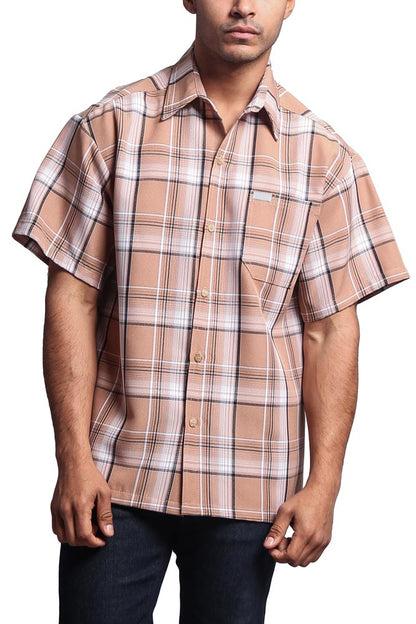Western Casual Plaid Short Sleeve Button Up Shirt