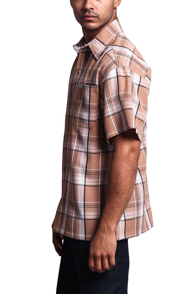Western Casual Plaid Short Sleeve Button Up Shirt