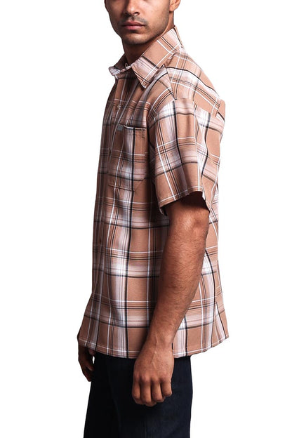 Western Casual Plaid Short Sleeve Button Up Shirt