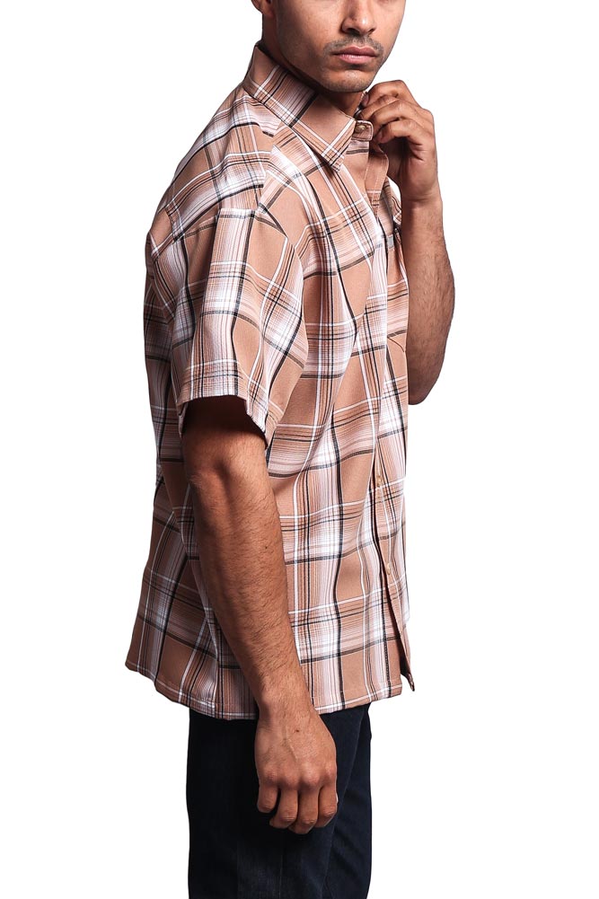 Western Casual Plaid Short Sleeve Button Up Shirt