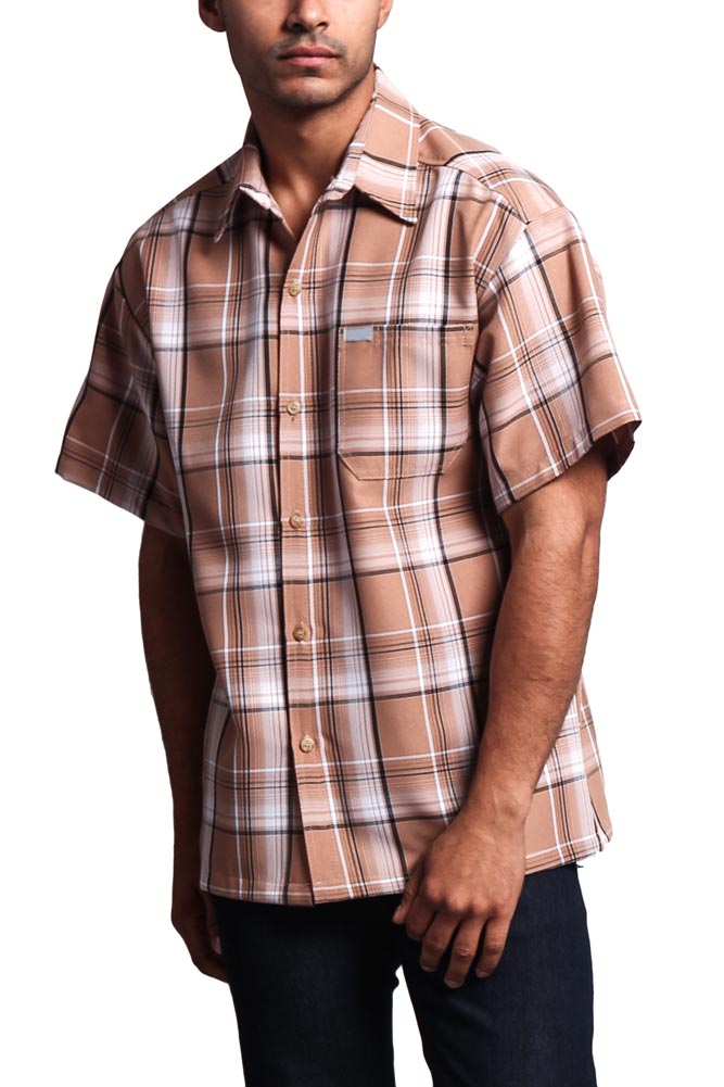 Western Casual Plaid Short Sleeve Button Up Shirt