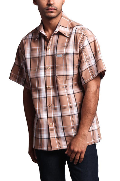 Western Casual Plaid Short Sleeve Button Up Shirt