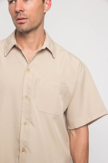 Western Casual Solid Short Sleeve Button Up Shirt