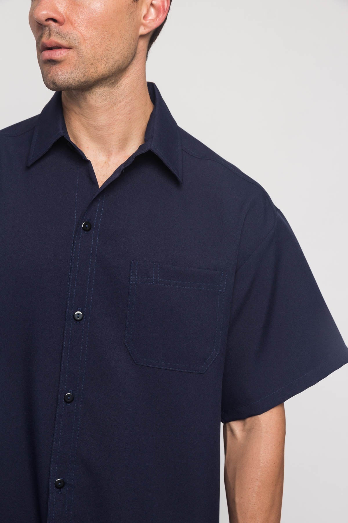 Western Casual Solid Short Sleeve Button Up Shirt