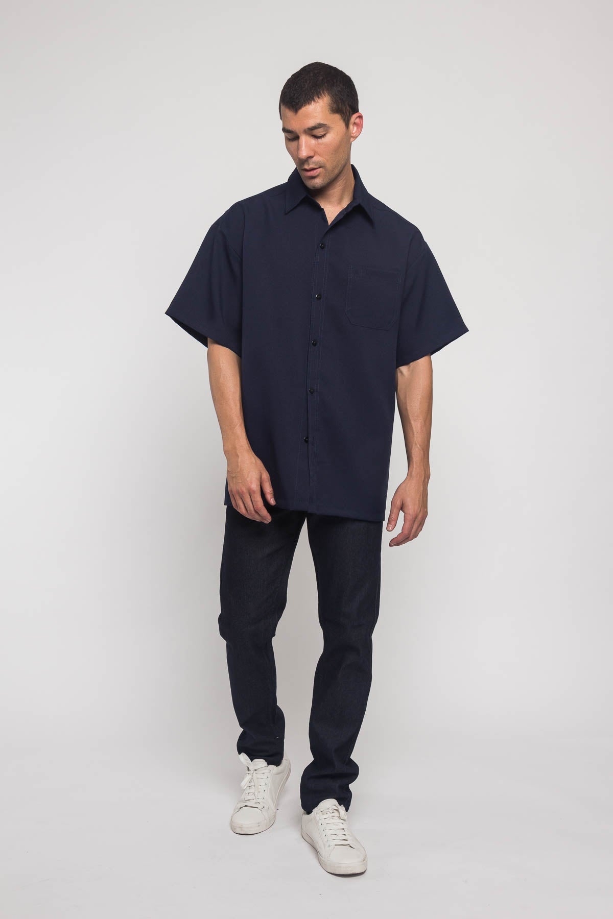 Western Casual Solid Short Sleeve Button Up Shirt