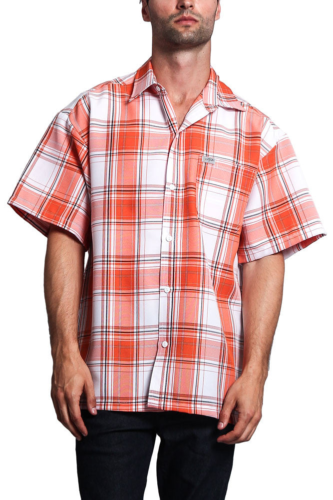 Western Casual Plaid Short Sleeve Button Up Shirt