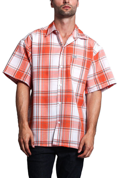 Western Casual Plaid Short Sleeve Button Up Shirt