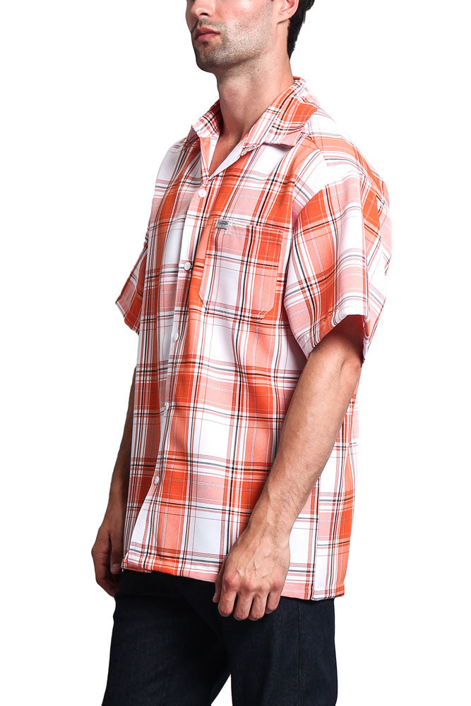 Western Casual Plaid Short Sleeve Button Up Shirt