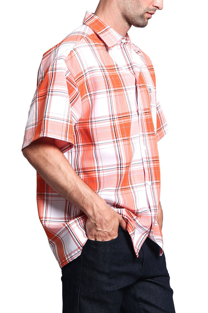 Western Casual Plaid Short Sleeve Button Up Shirt