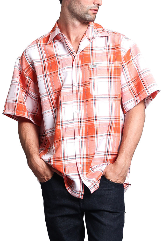 Western Casual Plaid Short Sleeve Button Up Shirt
