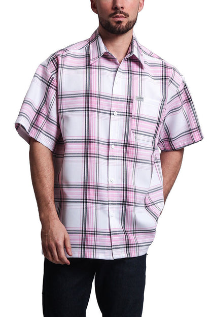 Western Casual Plaid Short Sleeve Button Up Shirt