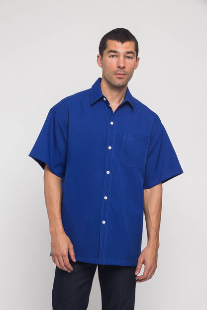 Western Casual Solid Short Sleeve Button Up Shirt